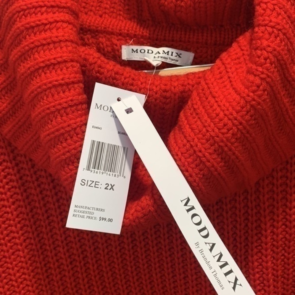 Modamix Red Turtleneck Sweater - Picture 4 of 6